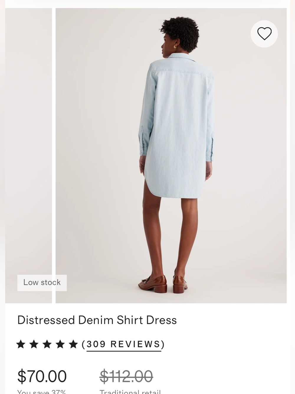 Quince Light Blue Long Sleeve Dress - Picture 3 of 7